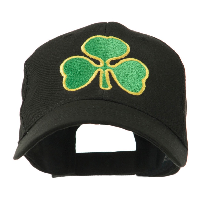 Clover St.Patrick’s Day Embroidered Cap Black One Size