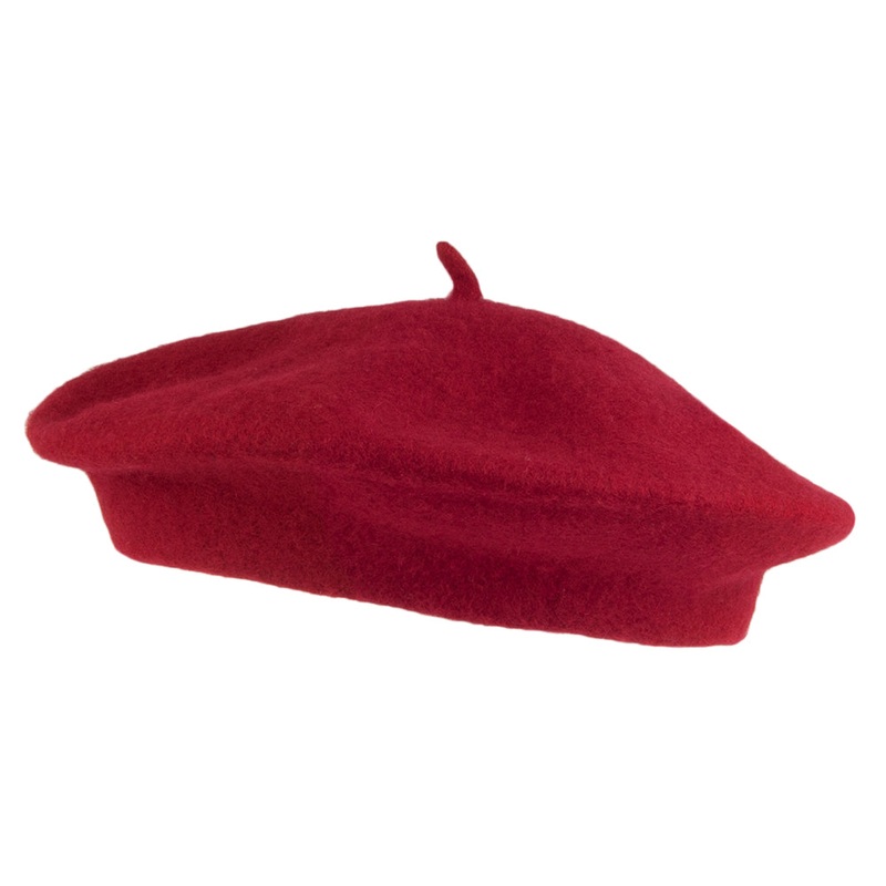 Kids Wool Beret – Maroon Kids – 1-Size