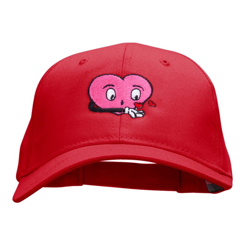 Love Struck Embroidered Solid Low Profile Cap Red One Size