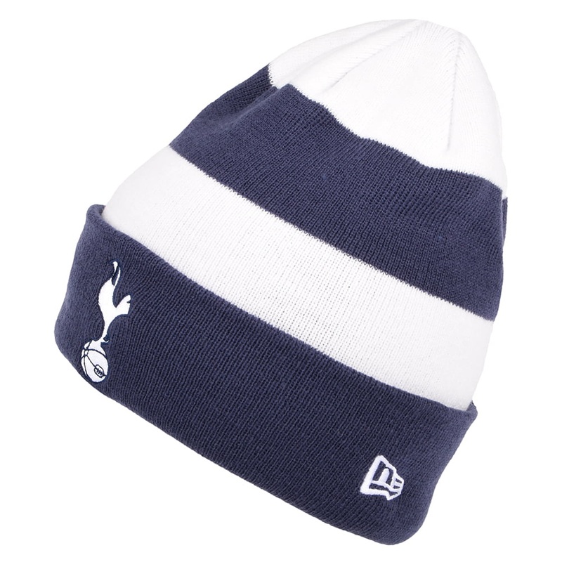 New Era Tottenham Hotspur F.C. Cuffed Beanie Hat – Stripe Knit – Navy-White 1-Size