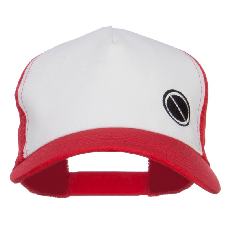 Poke Monster Red Logo Embroidered Mesh Cap White Red One Size