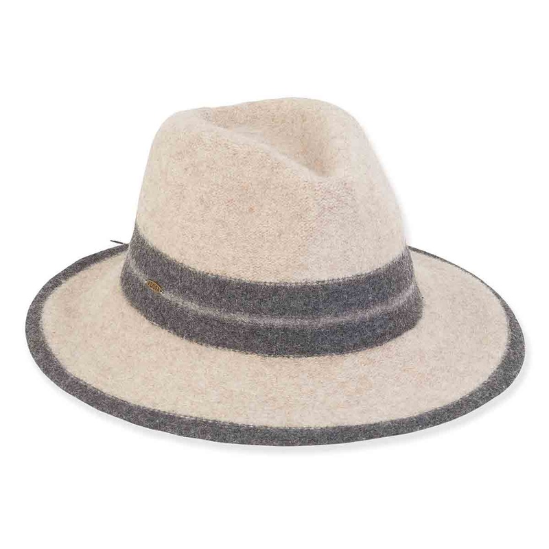 Soft Wool Two Tone Safari Hat, Ivory – Adora Hats Ivory M/L (58 cm)