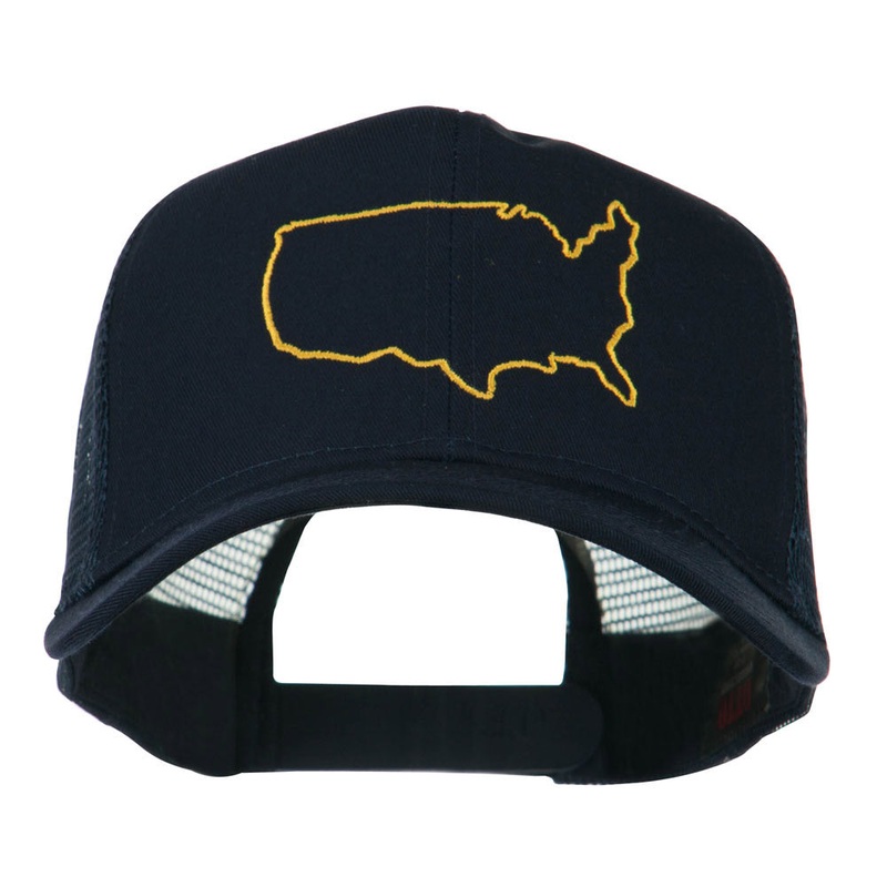 United States Embroidered Trucker Cap Navy One Size