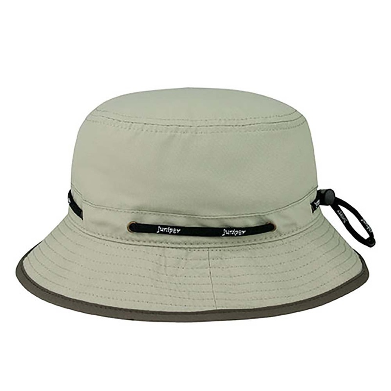 Water Repellent Bucket Hat with Adjustable Toggle – Juniper UV Hats Khaki Medium (57 cm)