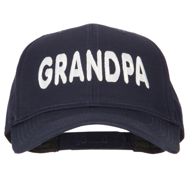 Wording of Grandpa Embroidered Solid Cotton Pro Style Cap Navy One Size