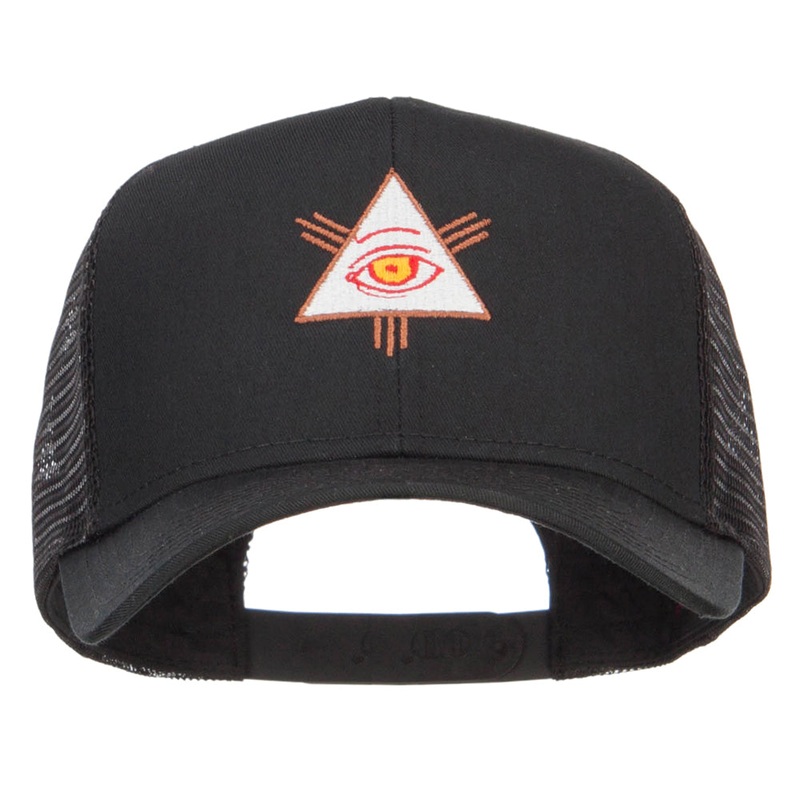 All Seeing Eye Embroidered Mesh Cap Black One Size