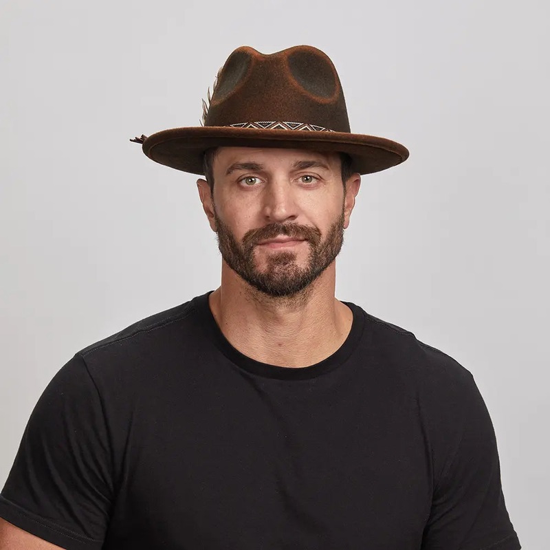 Backroad | Mens Felt Fedora Hat Rust MD