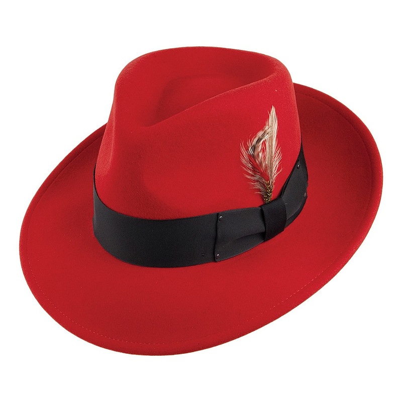 Bailey Hats 7002 Crushable Fedora Hat – Red S