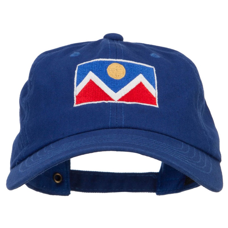 Denver Flag Embroidered Unstructured Washed Cap Royal One Size