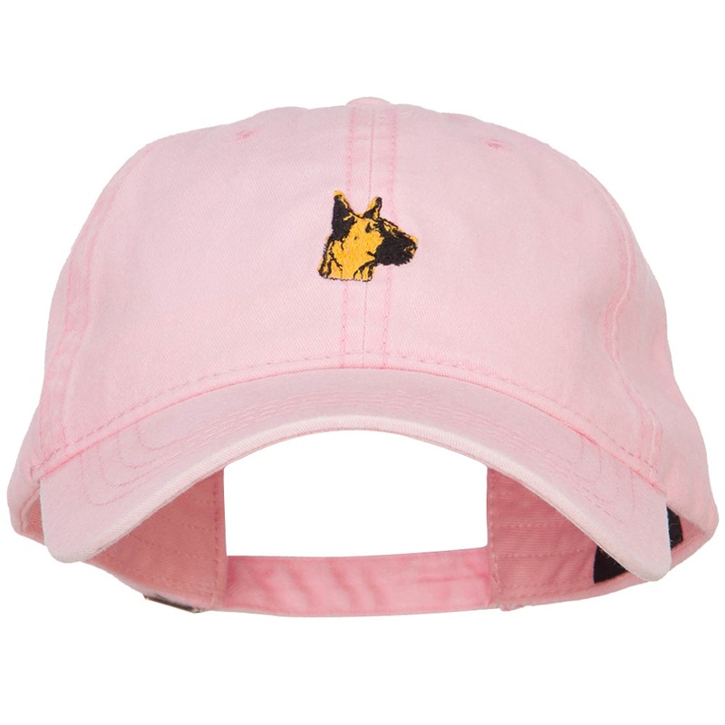 Great Dane Head Embroidered Washed Cap Pink One Size