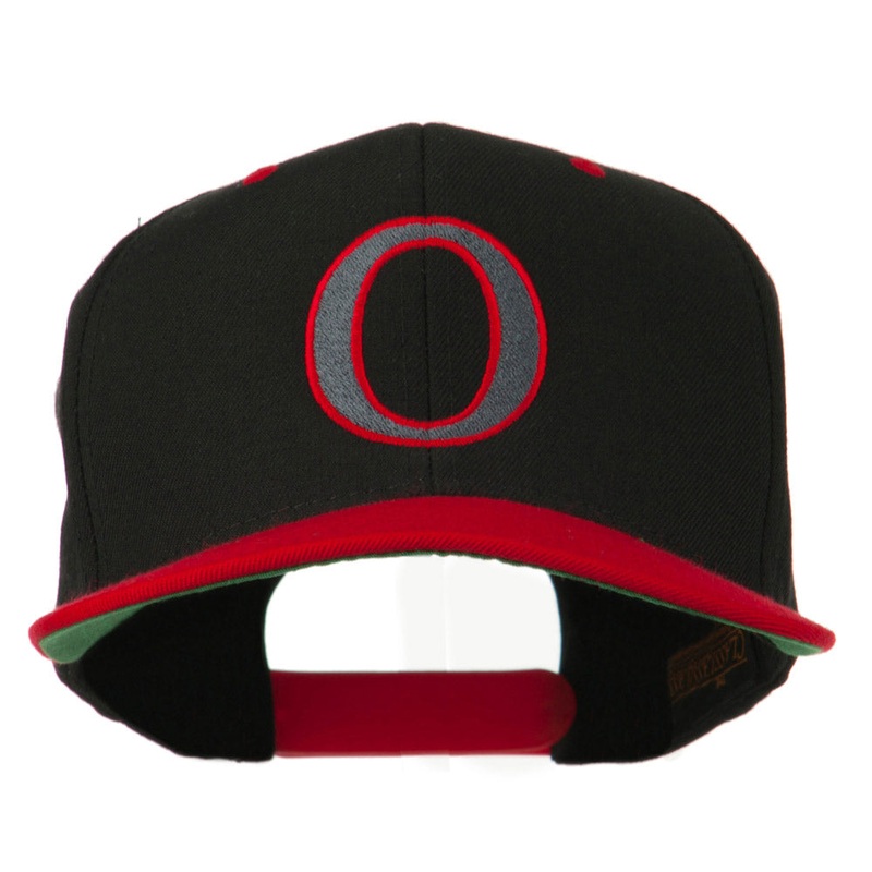 Greek Alphabet OMICRON Embroidered Cap Black Red One Size
