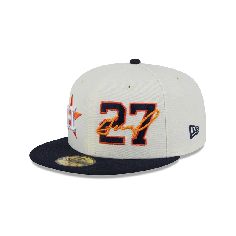 Houston Astros Jose Altuve Chrome White 59FIFTY Fitted Hat 7