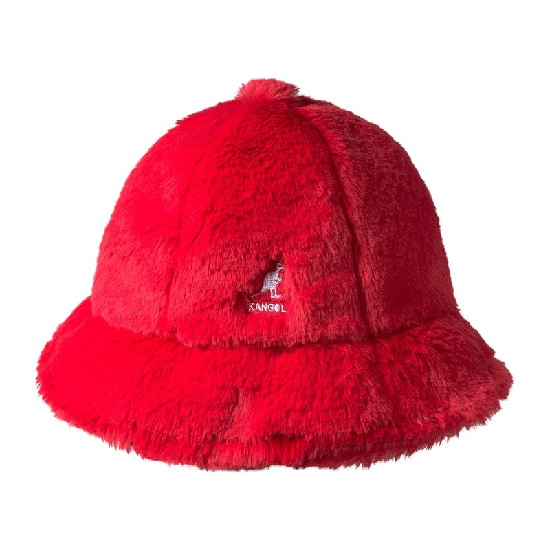 Kangol Faux Fur Casual Bucket Hat – Scarlet S