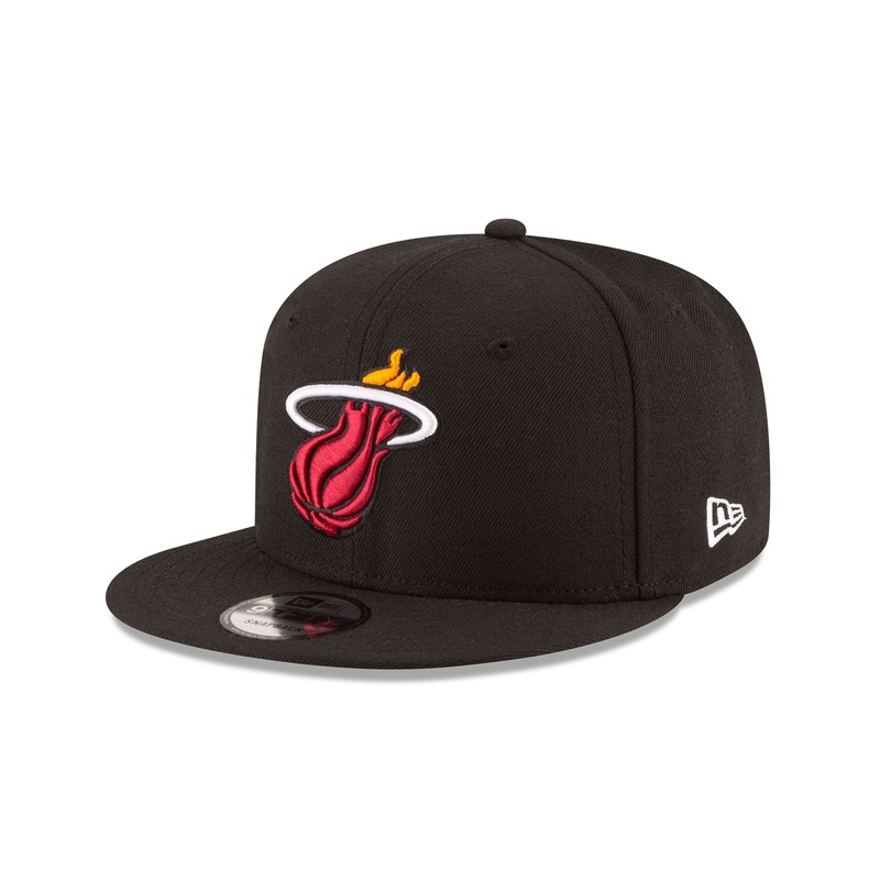 Miami Heat Black 9FIFTY Snapback Hat One Size