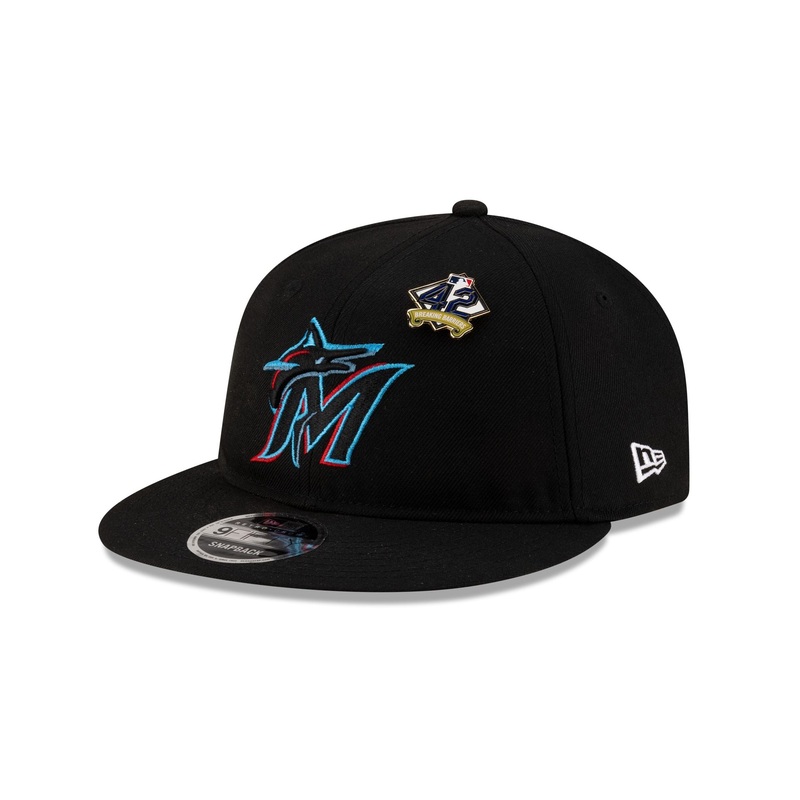 Miami Marlins Jackie Robinson Day 2025 Retro Crown 9FIFTY Snapback Hat One Size