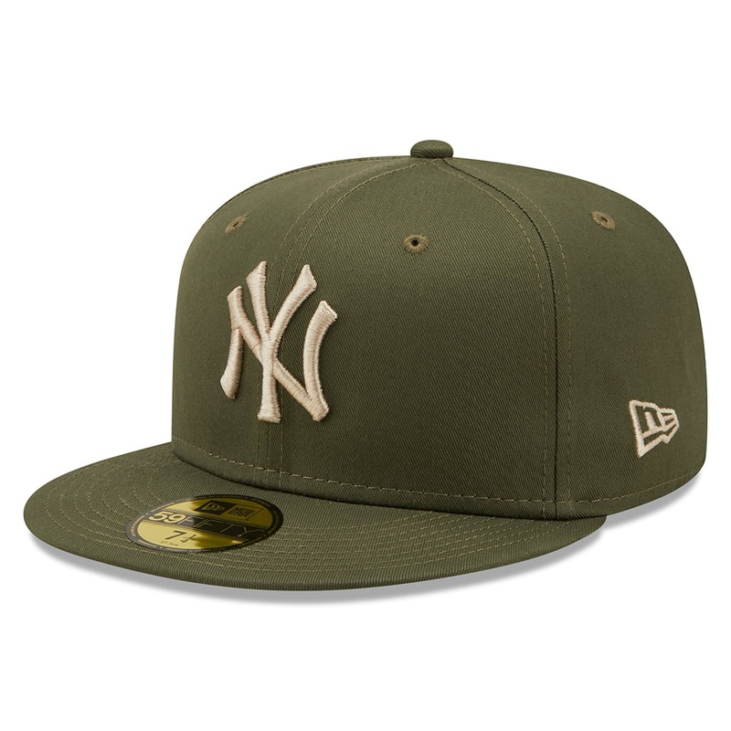 New Era 59FIFTY New York Yankees Baseball Cap – MLB League Essential – Olive-Stone 6 7/8
