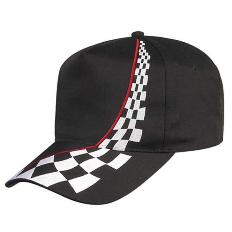 Nissun 5 Panel Embroidered Racing Cap – ERC-5 Black
