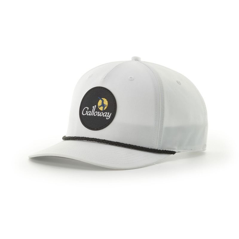 Richardson 258 Five Panel Classic Rope Cap Black/White