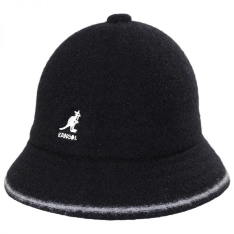 Striped Casual Wool Bucket Hat BLACK/OFF WHITE S