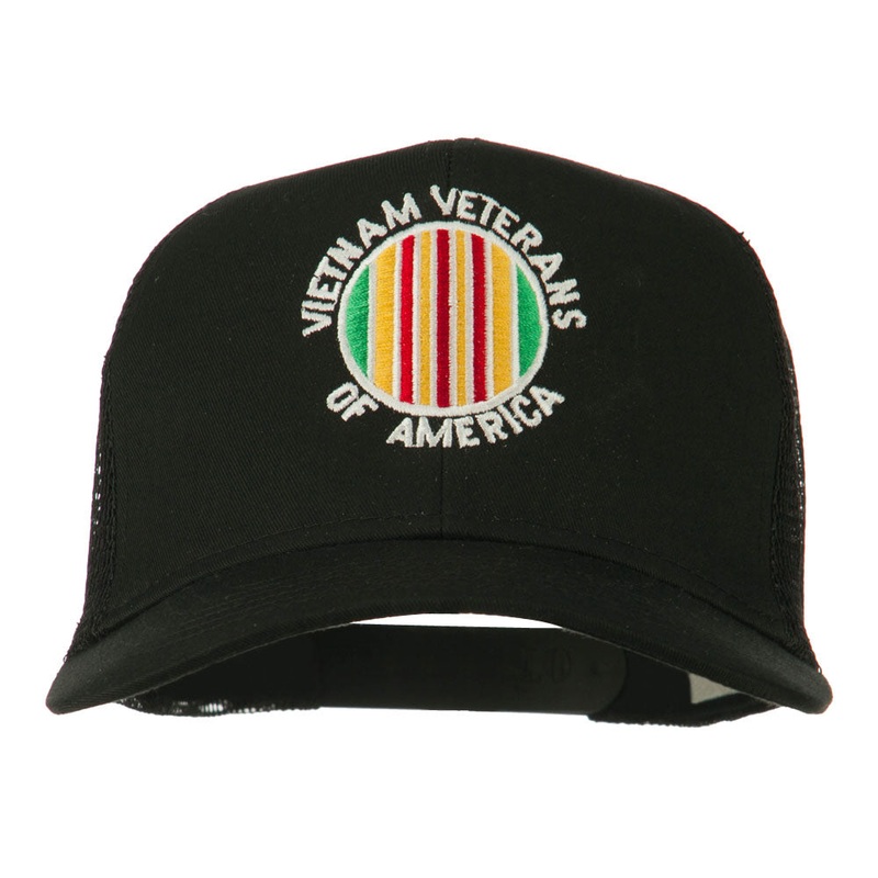 Vietnam Veterans Badge Embroidered Twill Mesh Cap Black One Size