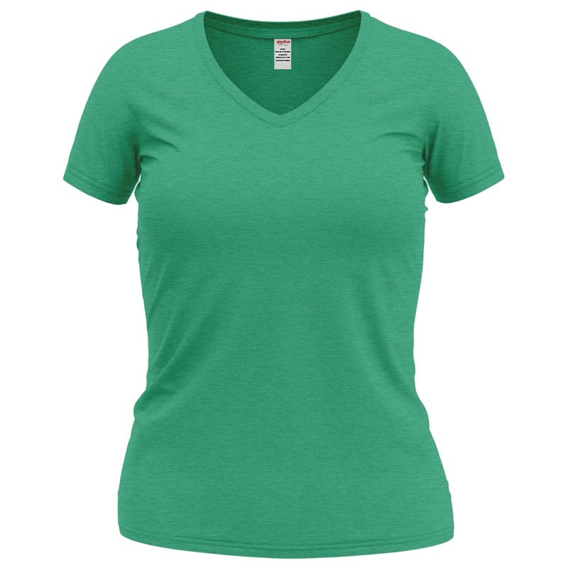 Wonder Vee V-Neck T-Shirt Kelly Green Heather XS