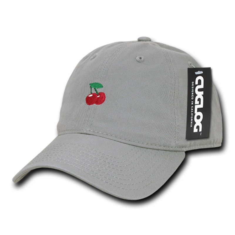 Cherry Cherries Baseball Cap Dad Hat, Grey Grey