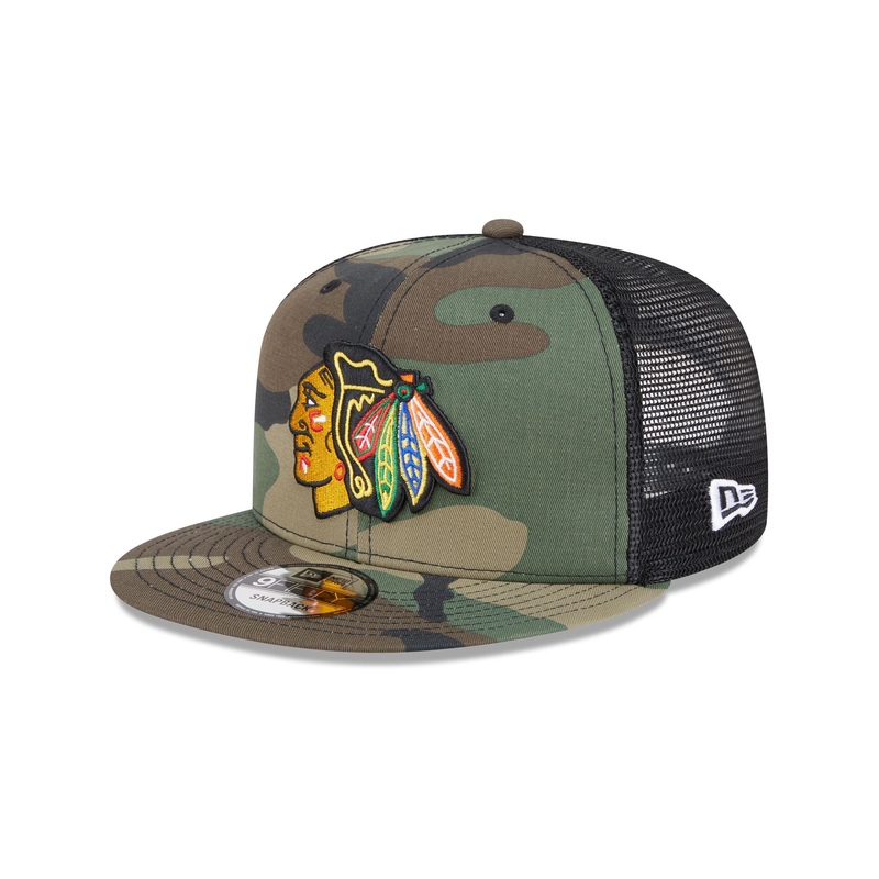 Chicago Blackhawks Camo 9FIFTY Trucker Hat One Size