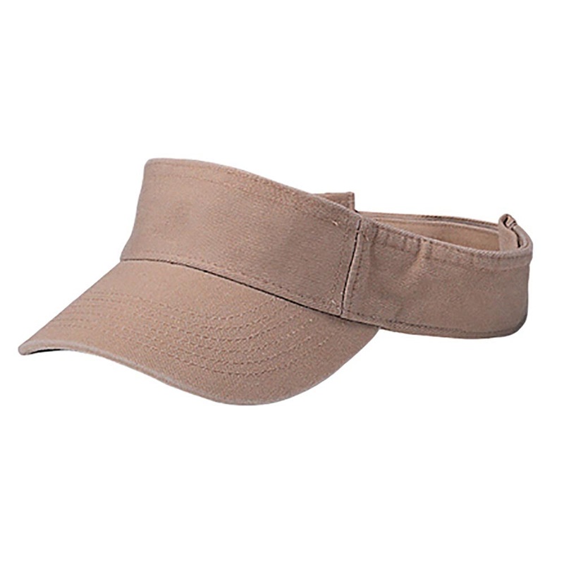 Cotton Twill Men’s Pro Style Visor – Mega Cap Khaki