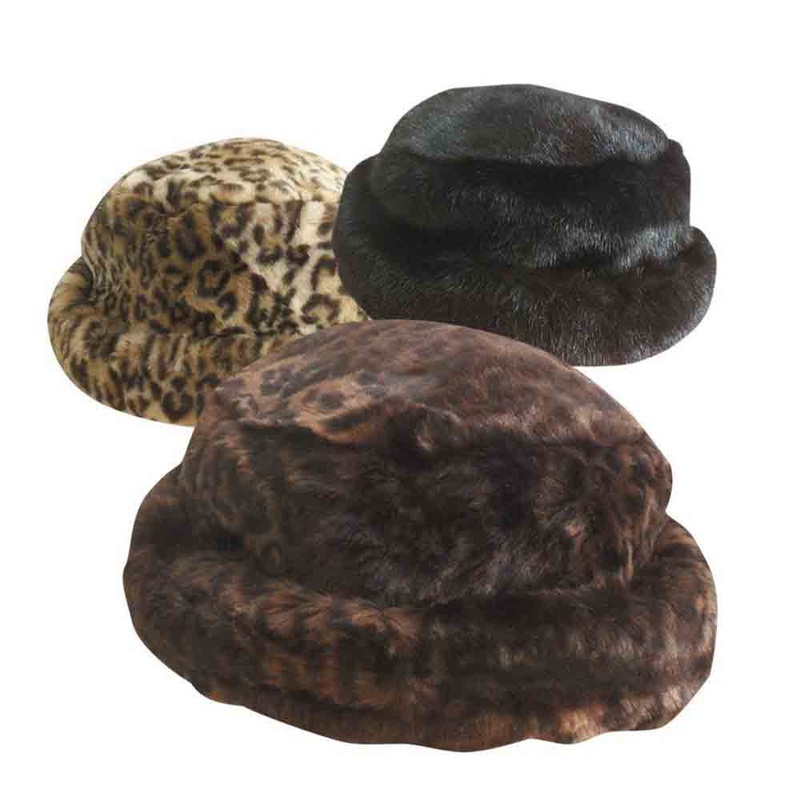 Faux Fur Bucket Hat – Scala Hats Brown