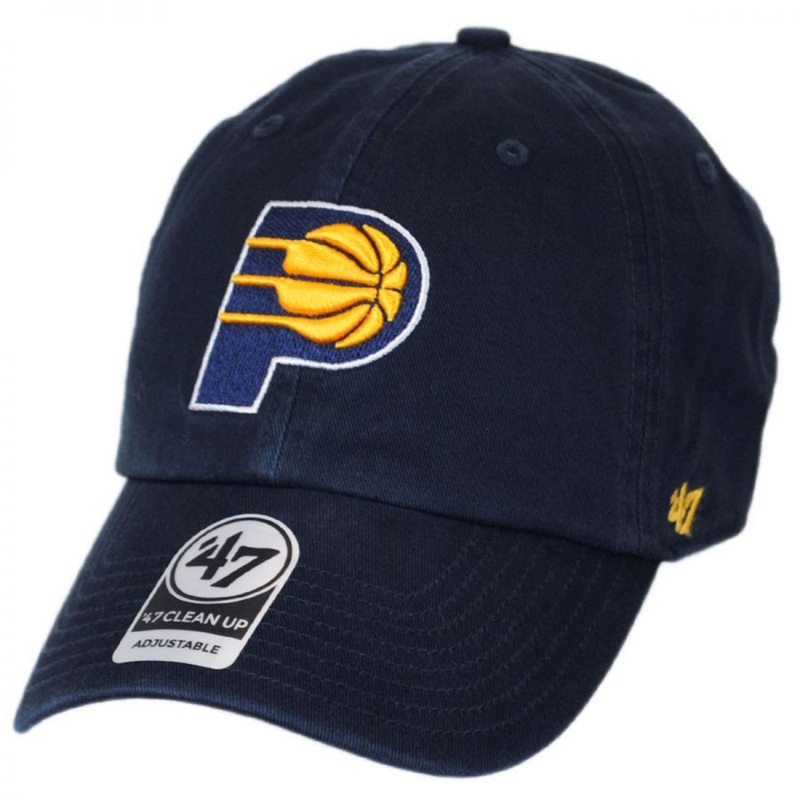 Indiana Pacers NBA Clean Up Strapback Baseball Cap Dad Hat NAVY ADJUSTABLE