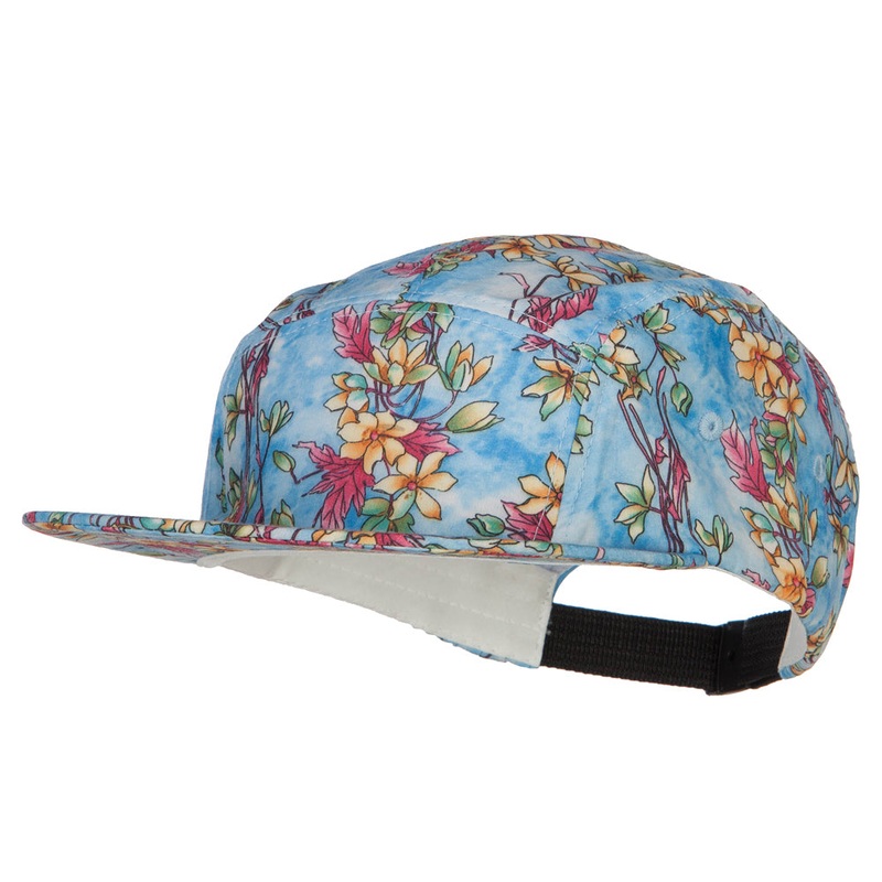 Men’s Blossom Print 5 Panel Cap Lt Blue One Size