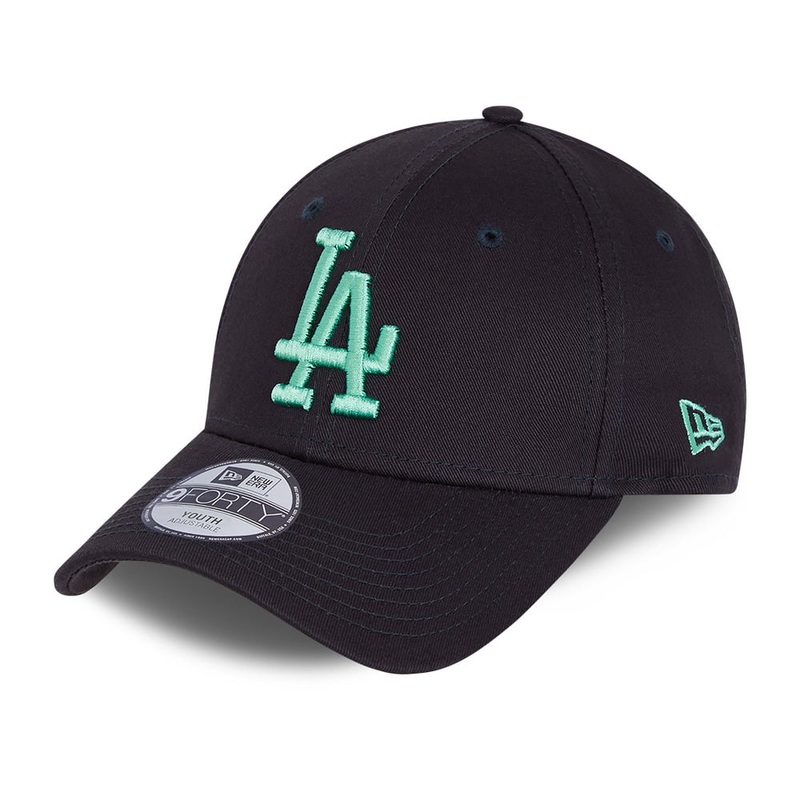 New Era Kids 9FORTY L.A. Dodgers Baseball Cap – MLB League Essential – Navy-Cyan YOUTH ADJ
