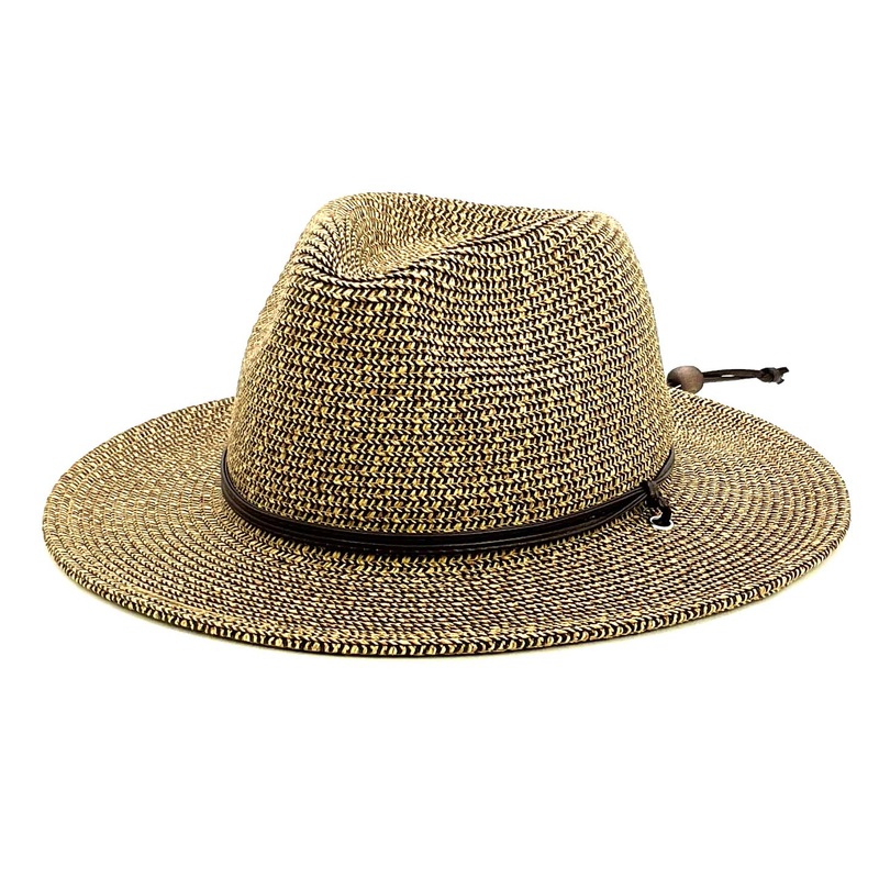 Petite Size Safari Hat with Chin Cord – Boardwalk Style Black Heather Small (55 cm)