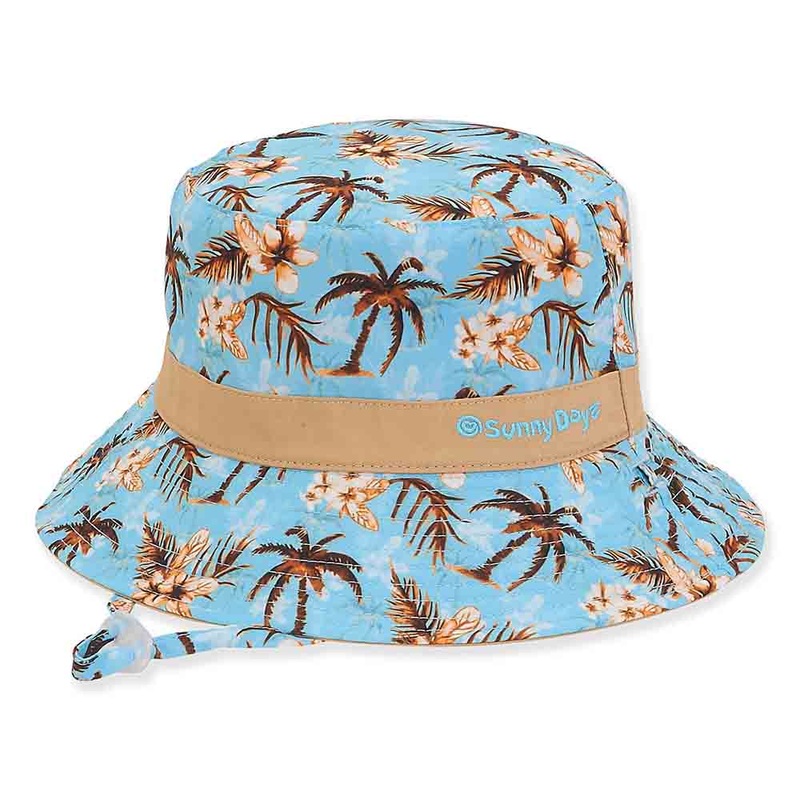 Small Heads Blue Hawaii Reversible Cotton Bucket Hat – Sunny Dayz Hats Blue Small (21 5/8″)
