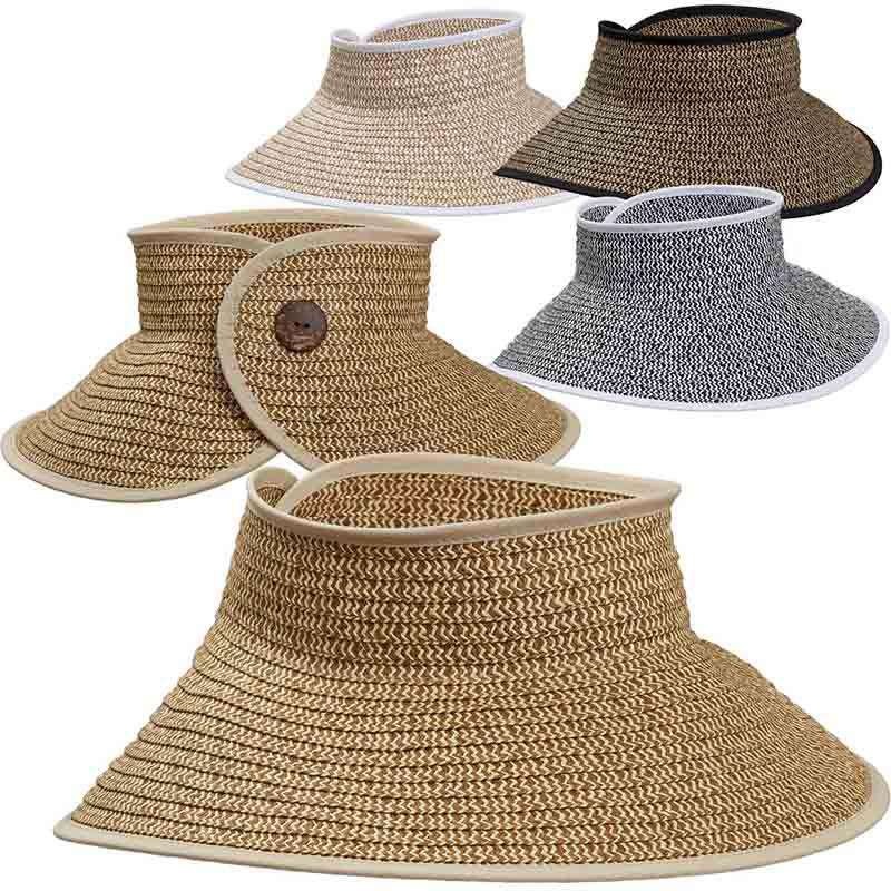 Tropical Trends Wrap-Around Sun Visor Hat Toast tweed