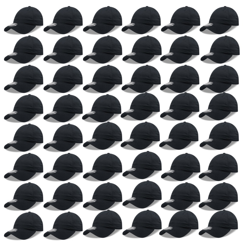 Wholesale Bulk Dad Hats, Blank Vintage Dad Caps (48 Packs) – Decky 4801 Black