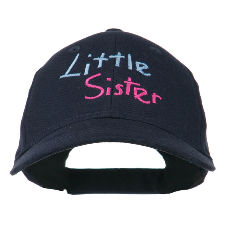 Youth Little Sister Embroidered Cotton Cap Navy One Size