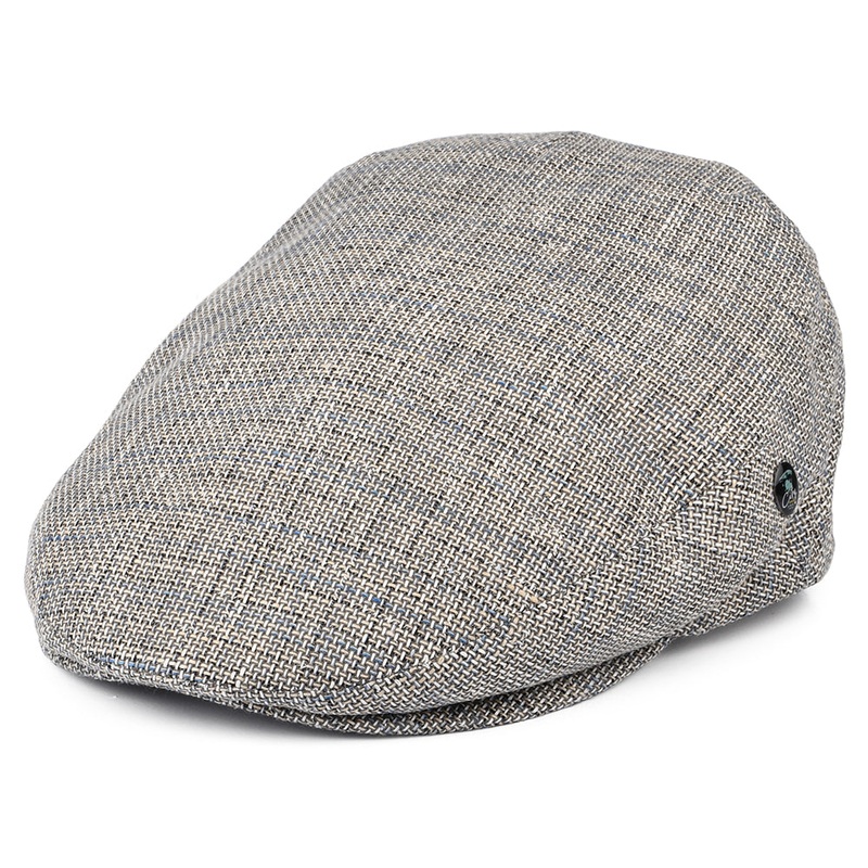 City Sport Linen-Cotton Flat Cap – Grey-Blue 55