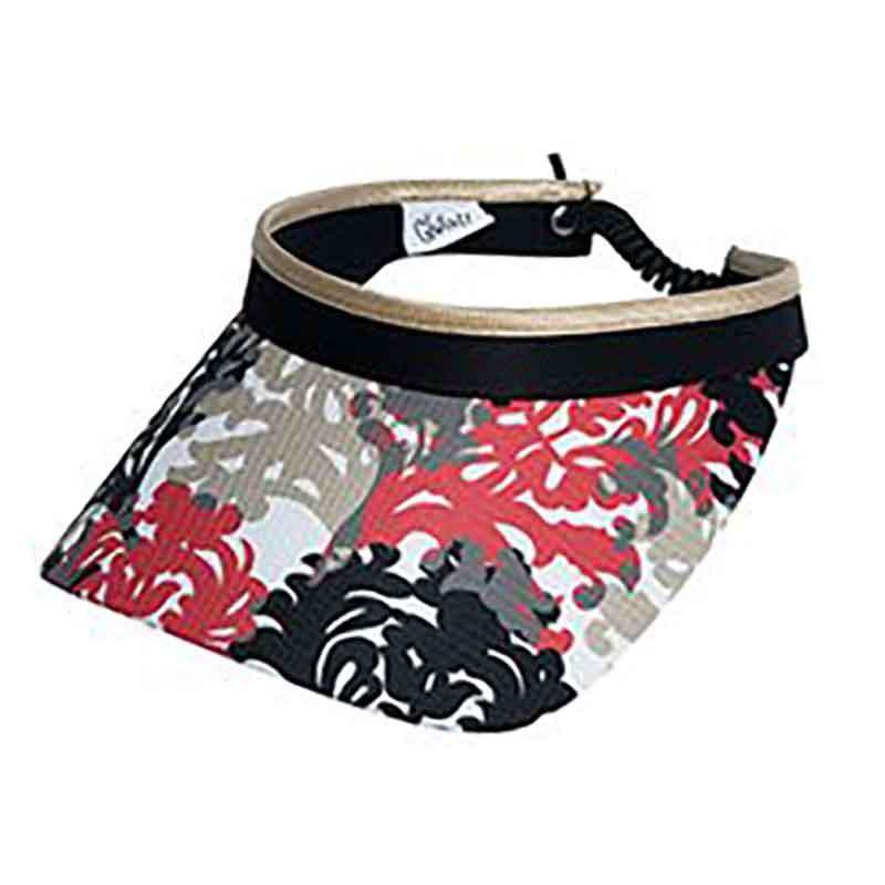 Coral Reef Golf Sun Visor with Coil Lace by GloveIt Black