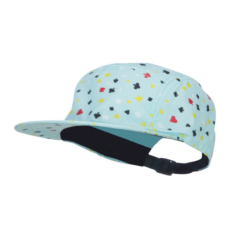 Men’s 5 Panel Card Print Cap Aqua One Size