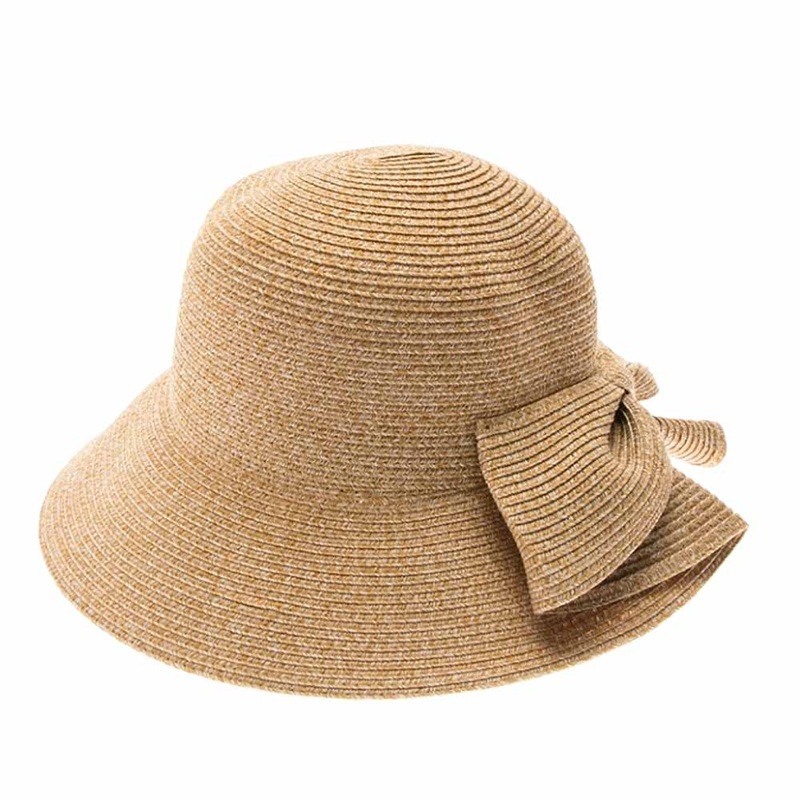 Packable, Washable Straw Sun Hat with Bow – Boardwalk Style Toast  Tweed OS (57 cm)