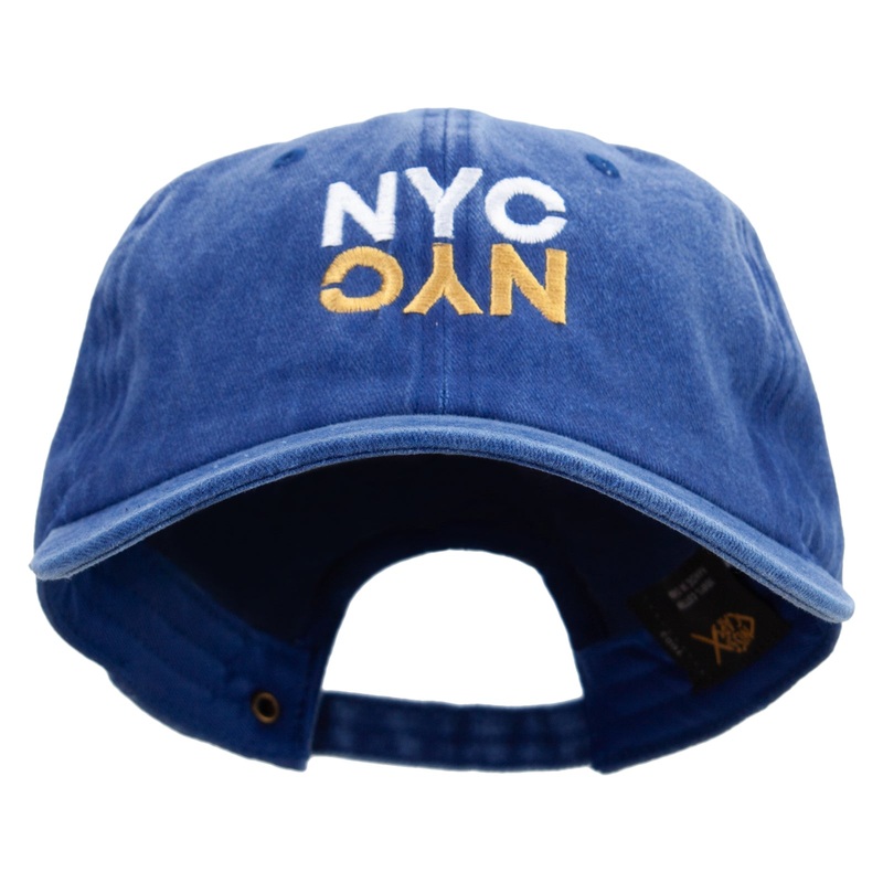Reflection New York City Logo Embroidered Unstructured Pigment Dyed Cotton Cap Royal One Size