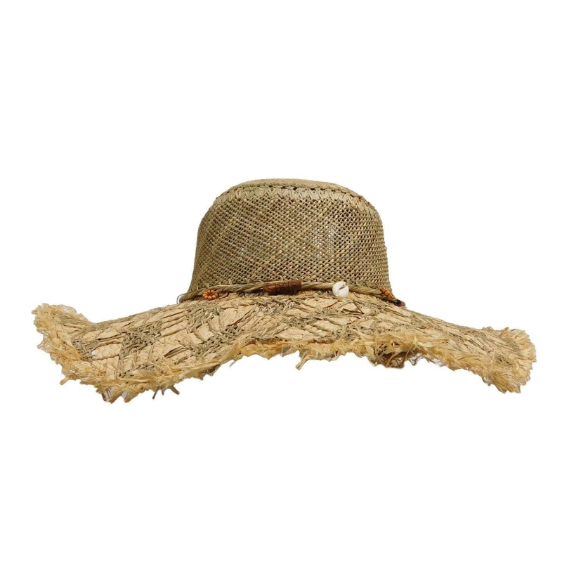 Seagrass/Raffia Fringe Edge Sun Hat