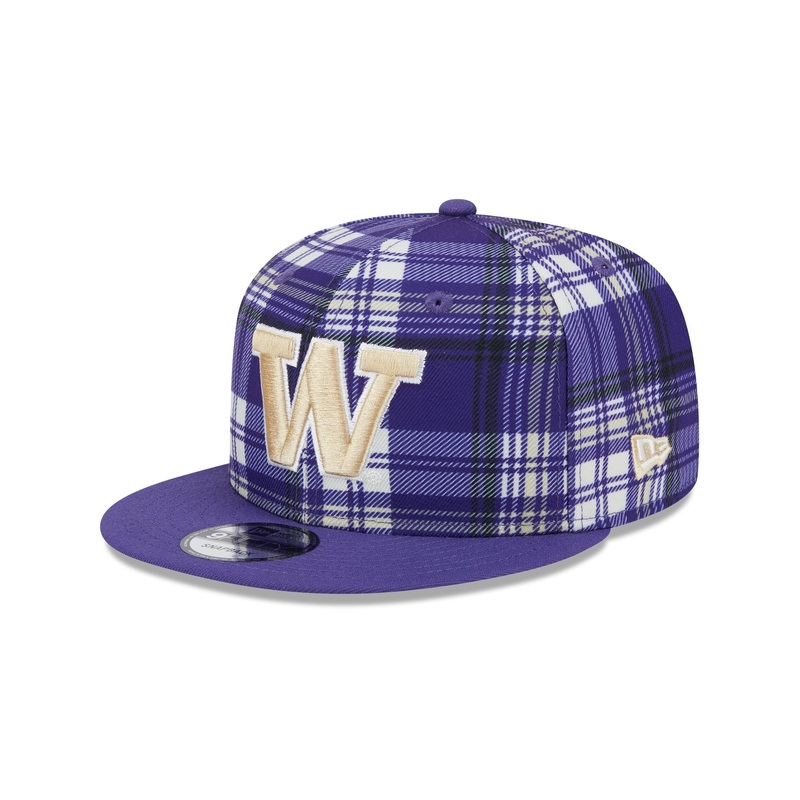 Washington Huskies Plaid 9FIFTY Snapback Hat One Size