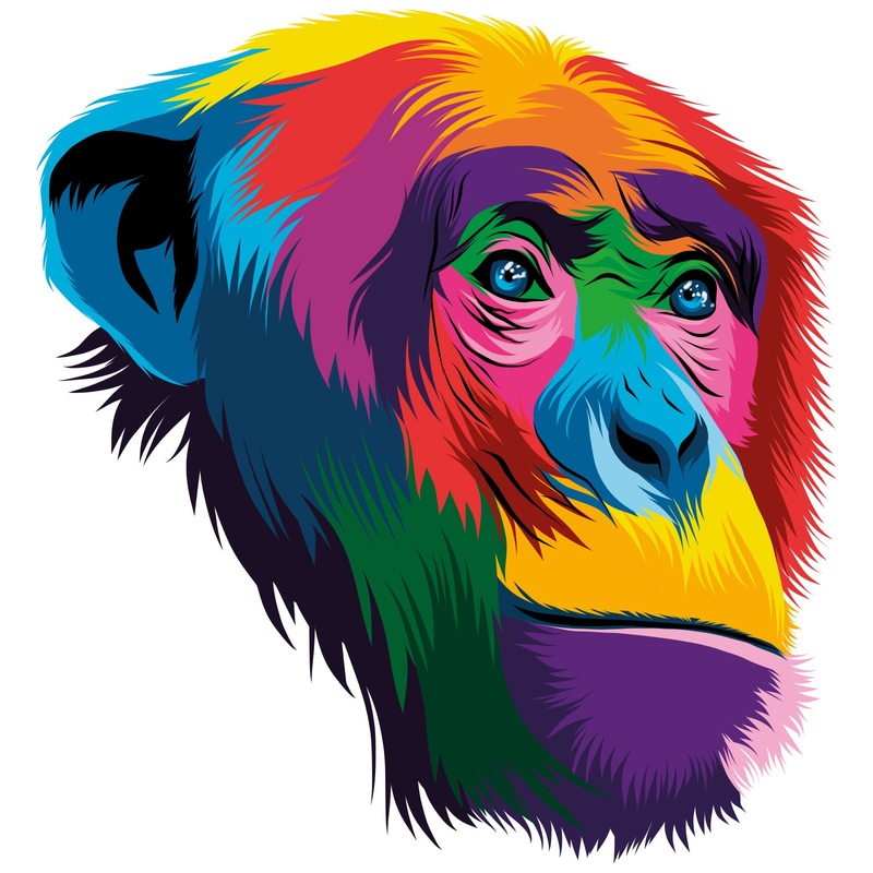 Abstract Chimpanzee Abstract Chimpanzee One Size