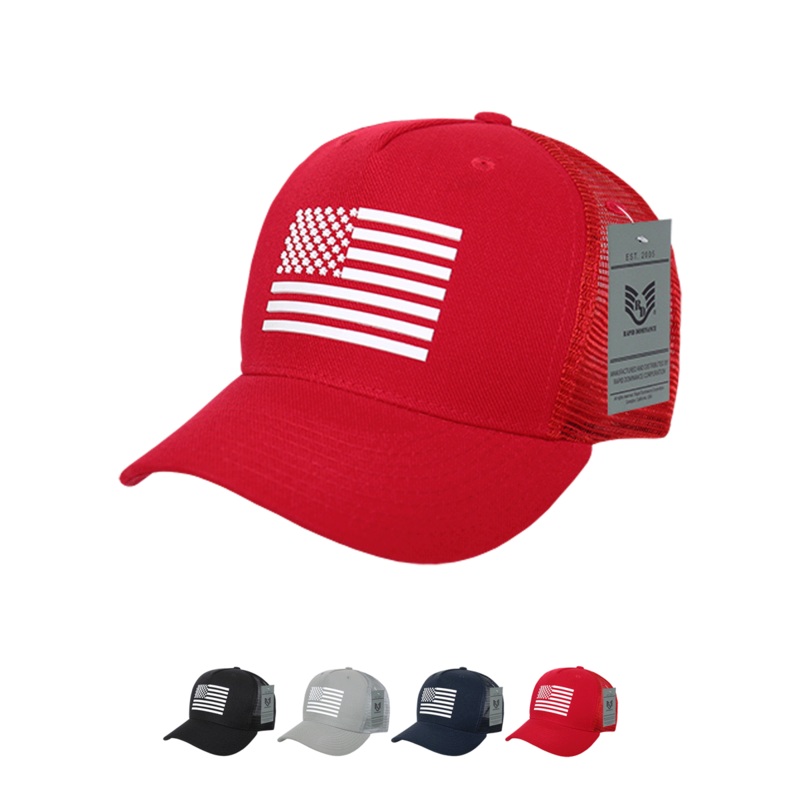 America USA Flag Trucker Mesh Caps – A12 Black