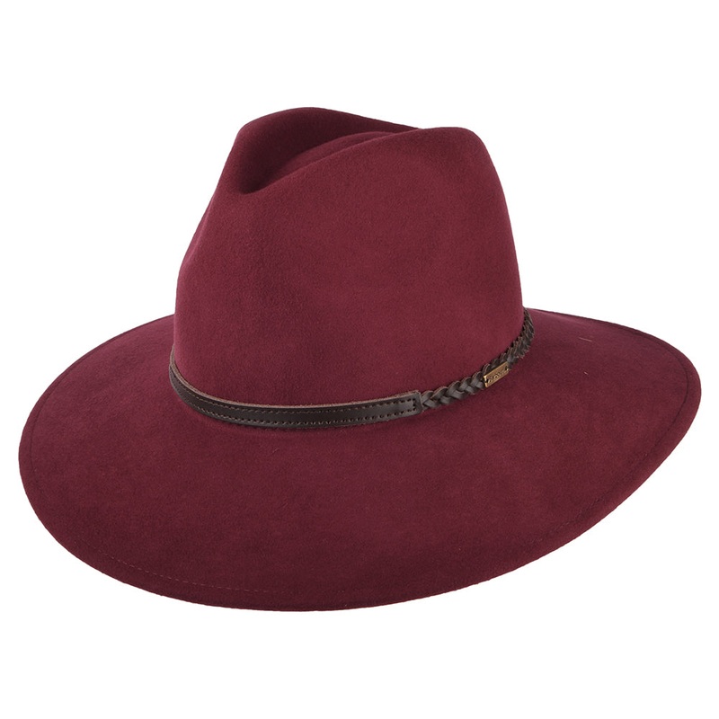 Barbour Hats Tack Wool Felt Fedora Hat – Wine S