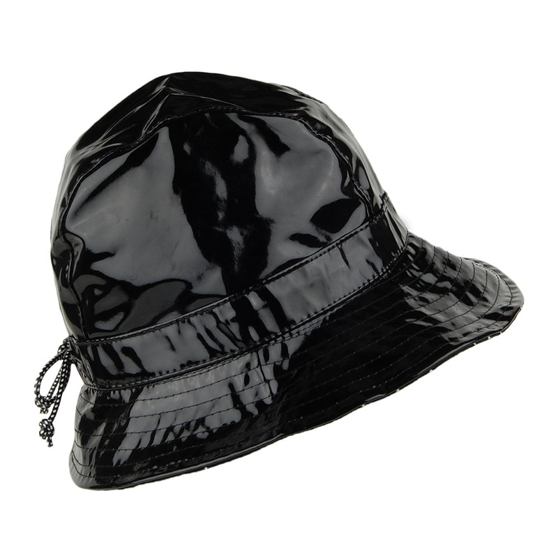 Betmar Hats Rachel Classic Vinyl Bucket Hat – Black 1-Size