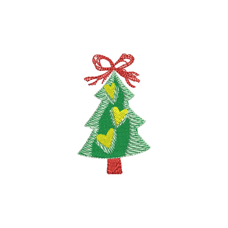 Christmas Tree Hearts Bow Default Title One Size