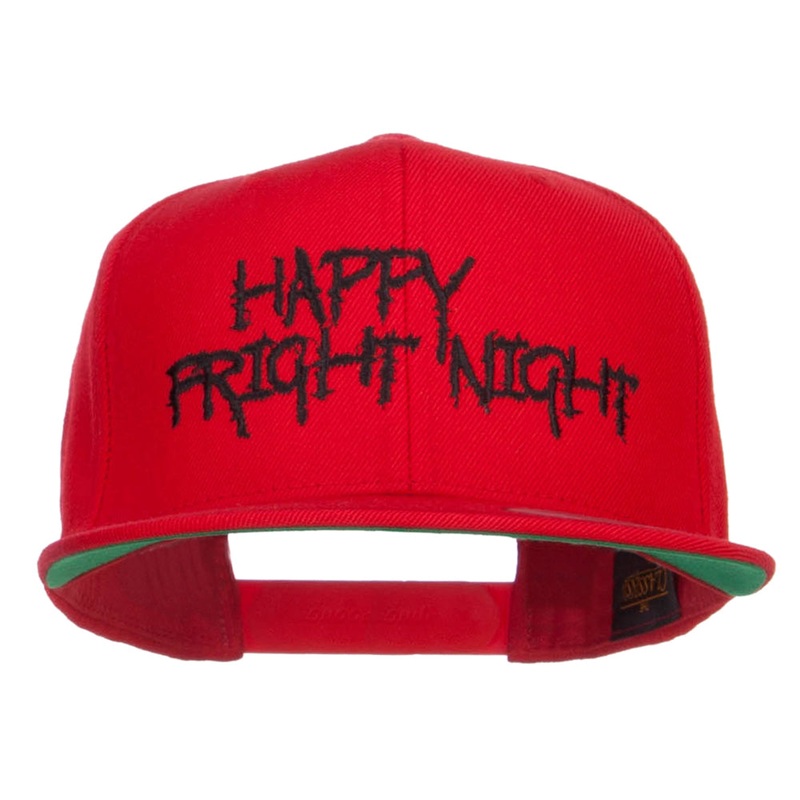 Happy Fright Night Embroidered Snapback Cap Red One Size
